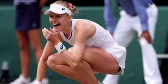 Harriet Dart wipes away tears before fighting back to beat rival Katie Boulter