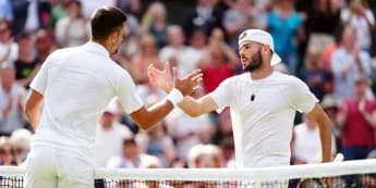 Jacob Fearnley impresses in four-set defeat to Novak Djokovic