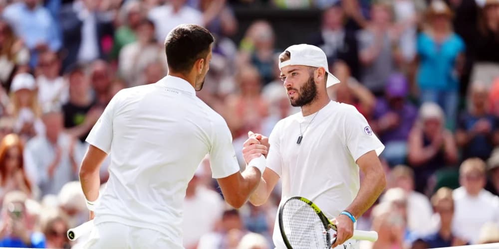 Jacob Fearnley puts up a fight against Novak Djokovic after Andy Murray advice